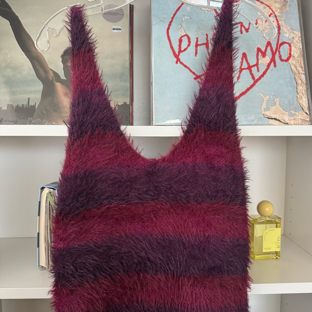 SAVAGE X FENTY Too Plush Striped Fuzzy Sweater Slip Dress - Picture 6 of 10